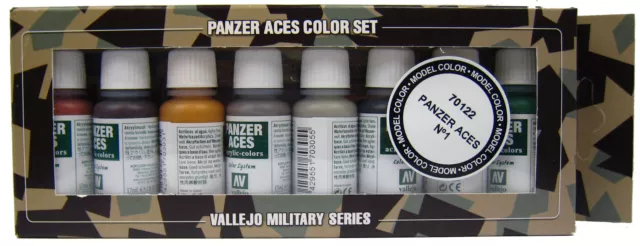 (179,04€/1l) Vallejo Airbrushfarben Panzer Aces Set No1 17ml Airbrush Farben 570