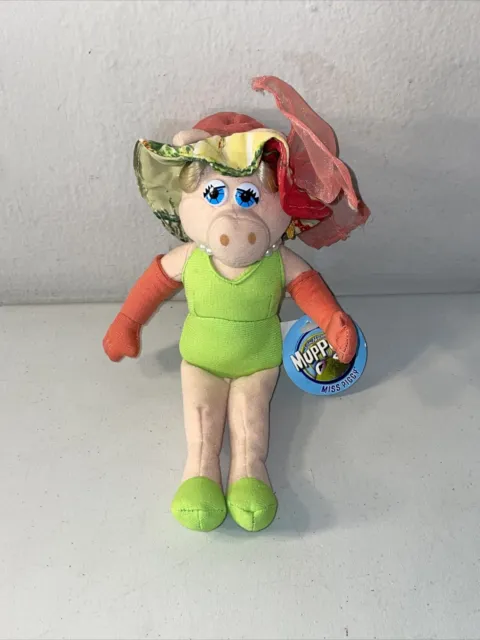 Nanco Muppets 8" Beach Tropical Miss Piggy Plush Stuffed Doll Toy **NWT NEW**