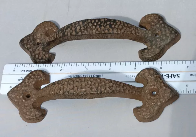 Hammered Cast Iron Door Handles For Shed Or Barn Rustic Take A look At Finish