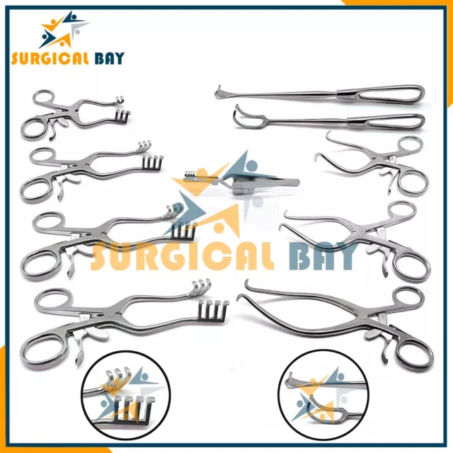 Surgical Veterinary Retractors 10 Pcs Weitlaner Gelpi Premium Instruments Set