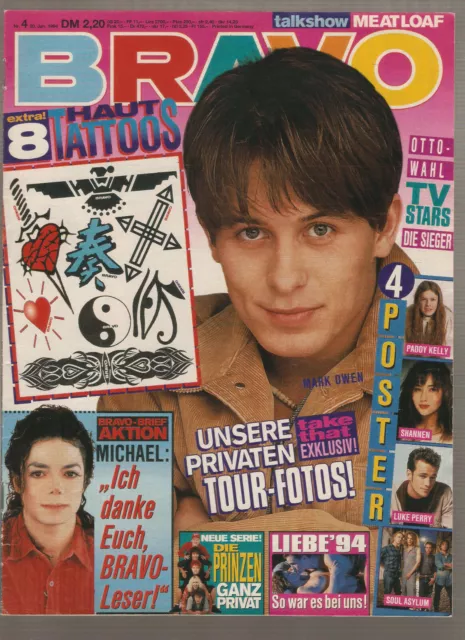 BRAVO, Nr.4/1994 ,GUT,ohne Poster, u.a. mit:Meat Loaf,Take That, 2 Unilimited