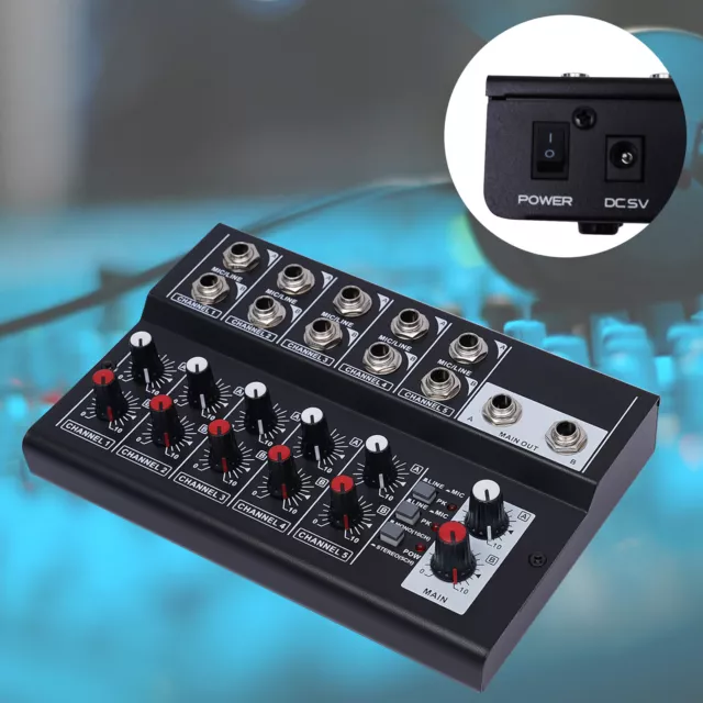 10-Channel Stage Audio Mixer System Karaoke Party Live DJ Mini Mixing Console