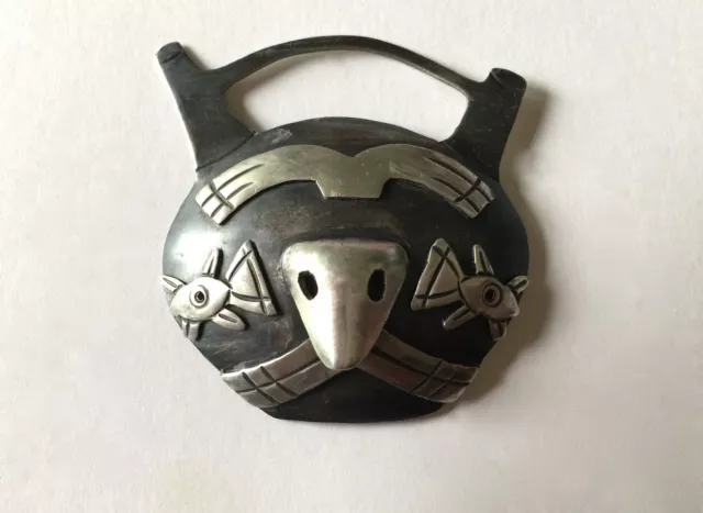 Superbe Broche Argent Massif/ Creation Signee "Chavez"/ Perou/ Annees 80/90