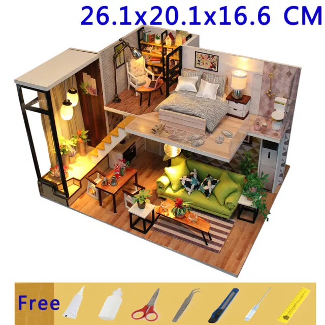 Romantic Europe 1:24 DIY Dollhouse Miniature Wooden Dolls House Kit +Full Cover