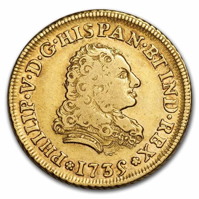 1735 MF Mexico Gold 2 Escudos Philip V VF - SKU#272045
