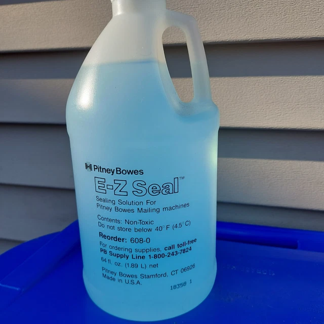 PITNEY BOWES E-Z Seal Sealing Solution for Mailing Machines 64oz "Open" Bottle