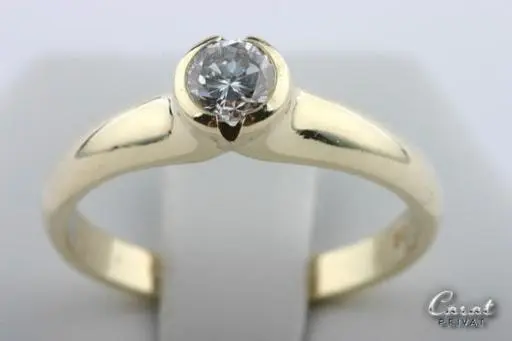 Brillant Diamant Ring Solitär 0,38 ct 585 er 14kt Gelbgold Grösse 54 .
