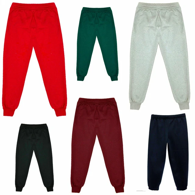 Kids Jogging Bottoms Pants Fleece Trousers Tracksuit Bottoms PE School Joggers