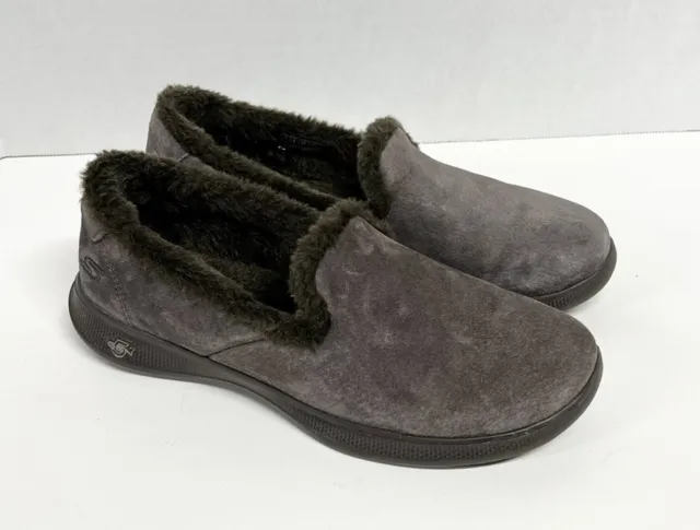 SKECHERS WOMENS 7 Go Step Lite Comfort Slip On Shoes Loafer 14719 Brown ...