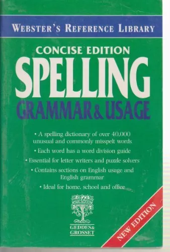 Websters Spelling Grammar Usage, Webster's Reference Library, Used; Good Book