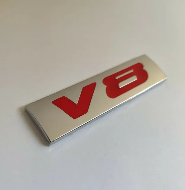 Rouge Argent 3D Métal V8 Badge Plaque Emblème pour Audi RS3 RS4 R5 RS6 RS7 SQ3