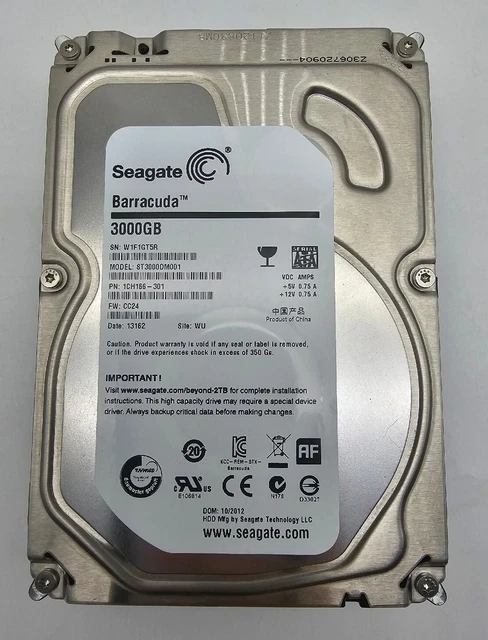 Seagate Desktop HDD ST3000DM001-20PK Disco Rigido Interno 3 TB - Foto 4