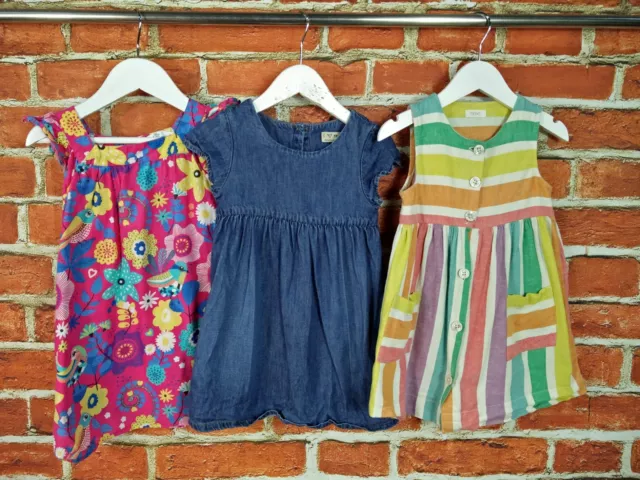 Baby Girl Bundle Età 18-24 Mesi Next M&S Dress Set Denim Stripe Floral 92Cm