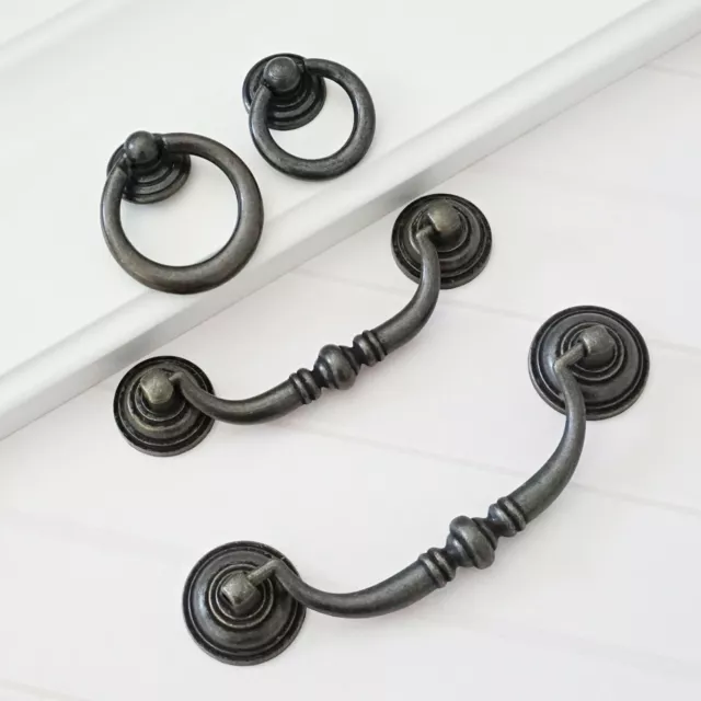 Drop Bail Dresser Pull Handle Drawer Pulls Handles Rustic Antique Black Bronze
