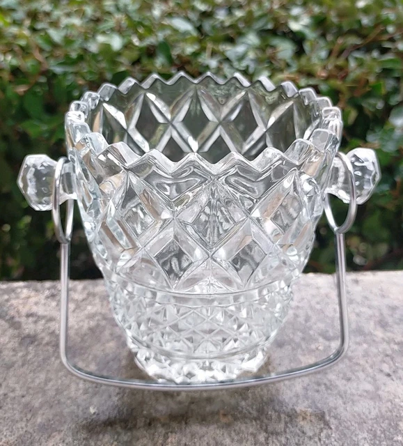 Seau à Glaçons Vintage Cristal De Bayel – Cristal Taillé Croisillons/losanges