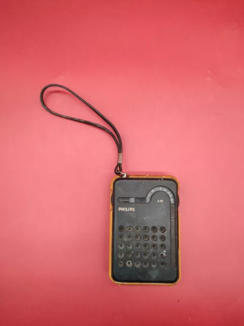 Philips RL047 Transistor Yellow AM Radio Vintage Retro 1974 For Parts