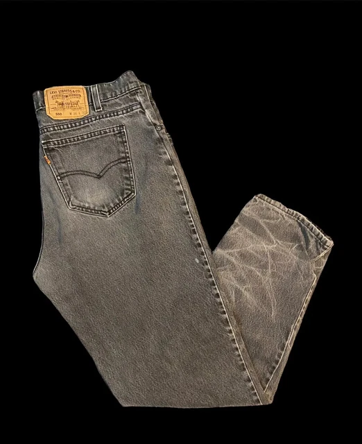 LEVI Jeans Vintage 550 Mens 36x32 (35x31) Orange tab RELAXED Baggy 90s Black