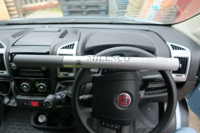 Milenco High Security Steering Wheel Lock Silver Motorhome Car Van