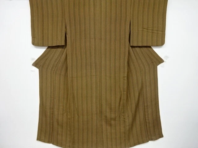 6502394: Japanese Kimono / Vintage Hitoe Komon Kimono / Chirimen / Stripe & Sara