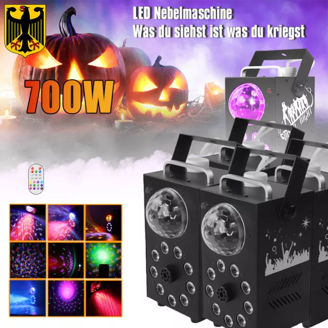 700W LED Nebelmaschine RGB Effekt 9 LED Licht Smoke Machine für DJ Disco Party