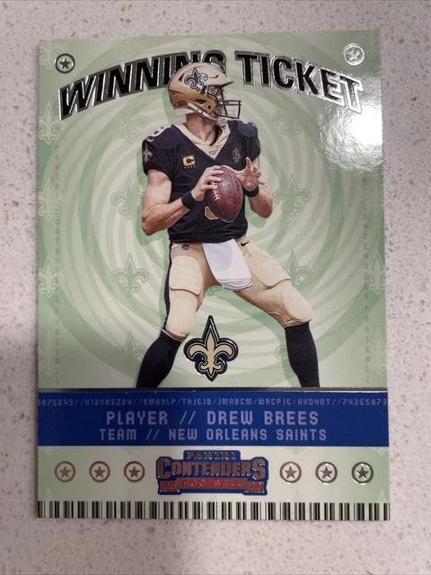 2020 Panini Contenders “Winning Ticket” Drew Brees Card #WT6, Hall Of Famer