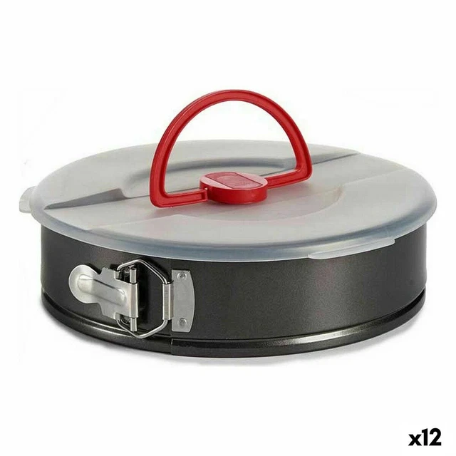 Porta torta Con coperchio Nero Rosso Ferro 27 x 7 x 27 cm [12 Unità]