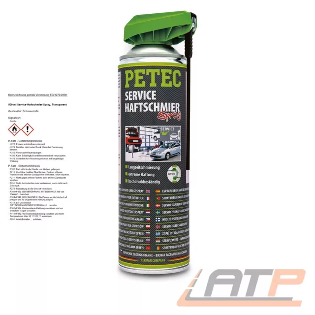 PETEC 500ml SERVICE-HAFTSCHMIERSPRAY SCHMIERMITTEL HAFTFETT TRANSPARENT