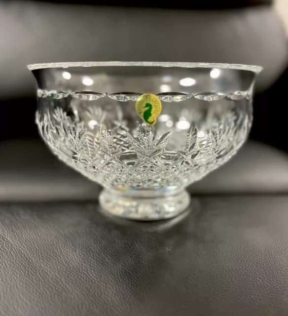 Waterford Irish Crystal 8" Footed Bowl Killarney Hand Cut Made in Ireland