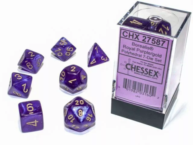 Chessex Borealis Royal Purple Luminary Dice Boxed Set (US IMPORT)