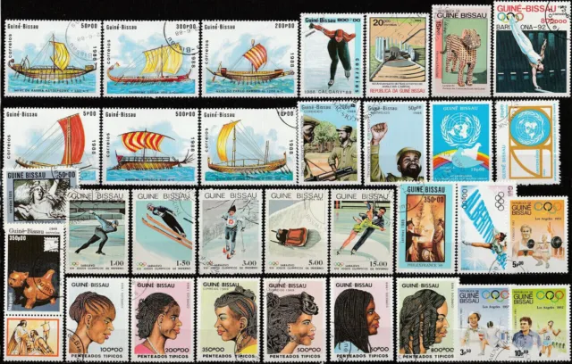 Guinea Bissau Lot mit Marken mit Motiven Frisuren, Sport, Kunst und weitere 858