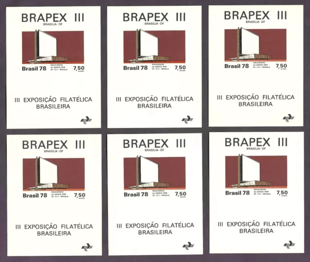 Brazil Stamps 1978  Architecture - ECT Headquarters Building - S/S x 6 - MNH