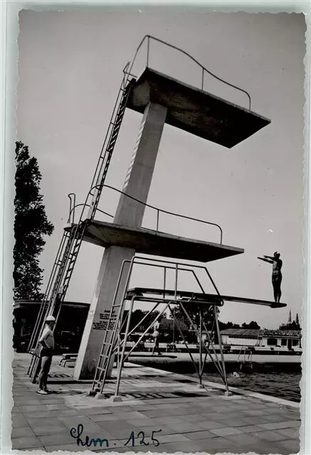 10688689 - 4920 Lemgo Schwimmbad Sprungturm Ort handschriftlich