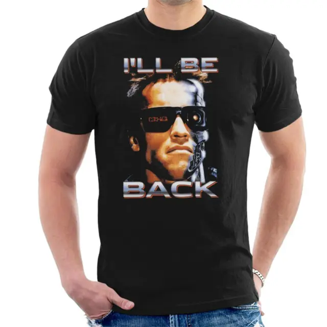 The Terminator Arnie Close Up Occhiali Ill Be Back Maglietta da uomo