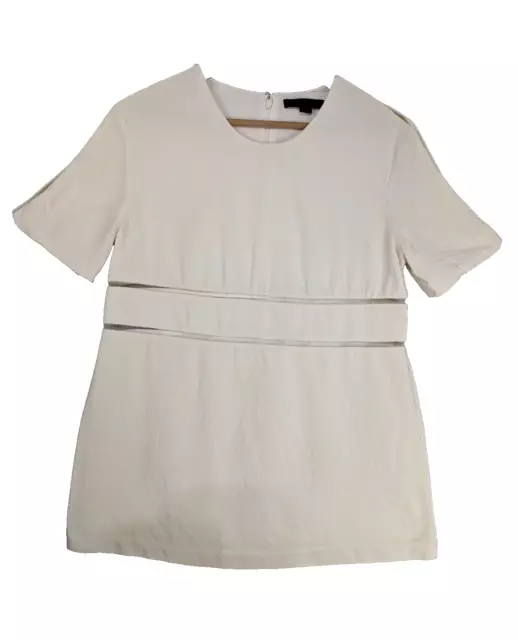 Alexander Wang Ladies Ivory Top Size 10 Cut Out Silk Crepe Fishline Boxy Capsule