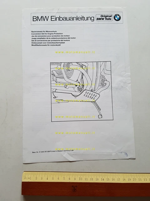 BMW procedura montaggio protezione motore serie R 1989 originale ITALIANO