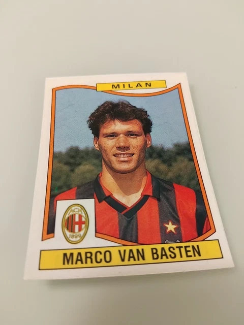 Figurine Panini 1990/91 N°221 – Marco Van Basten (Milan) – Avec Velina Adesiva – Récupérée