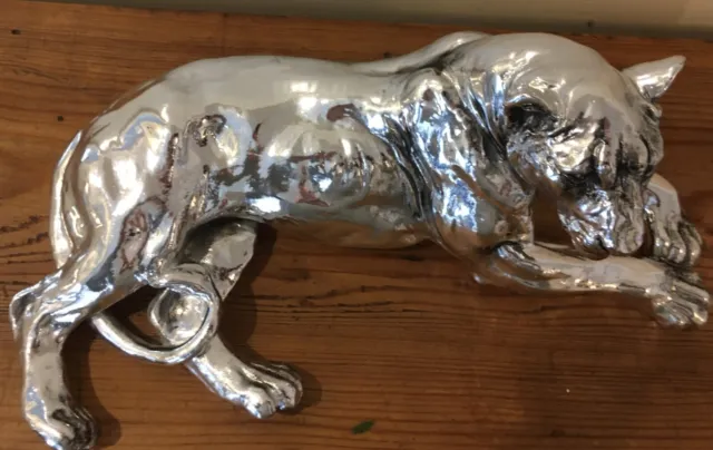 32cm long Silver resting Lydia Leopard