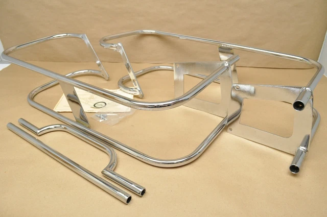 Bates Harley Honda Motorcycle Luggage Saddlebag Wrap Around Guard Bar Set NOS