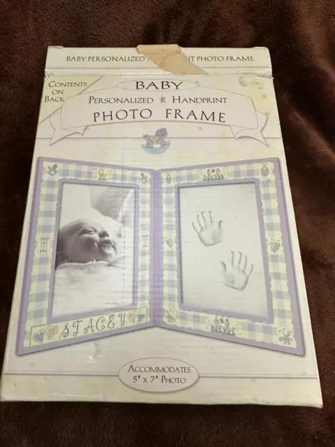 New personalized hand print photo frame baby keepsake