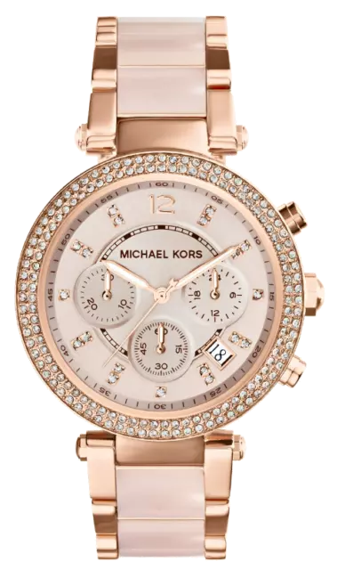 Montre Femme Michael Kors Parker MK5896 Bracelet en acier or rose et acétate