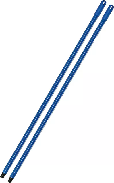 Superio Heavy Duty Metal Handle, for Mop, Brush, etc. Blue Color, 48", Pack of 2