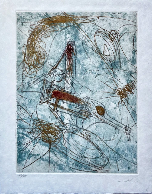 Roberto MATTA "Les damnations" , 1966 acquaforte acquatinta originale firmata