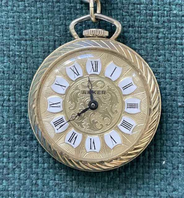 alte Taschenuhr / Anhängeruhr / Halskettenuhr / Damen Uhr  mit Kette , ANKER