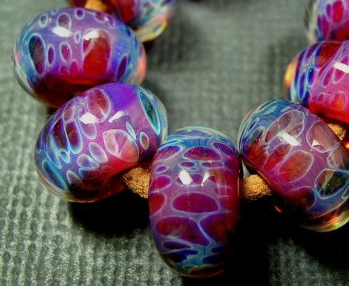 5FISH ~ Handmade Lampwork Boro Spacer Beads ~ Magical (8)