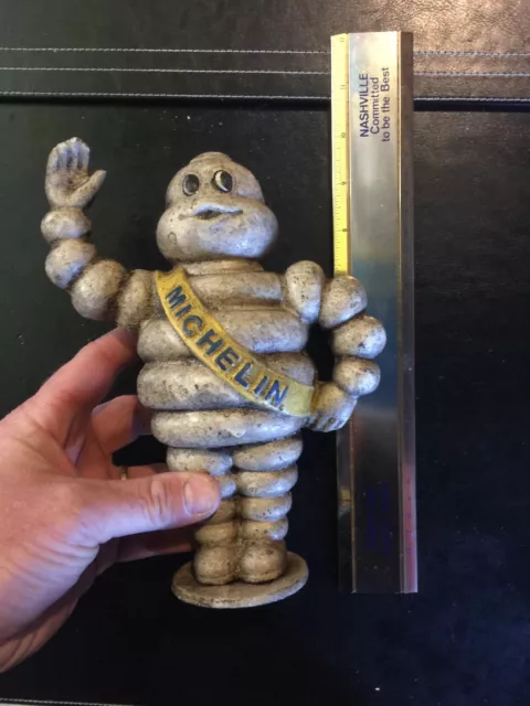 Michelin Man Piggy Bank Cast Iron Tire Paperweight Collectible Oil Gas Coal GIFT