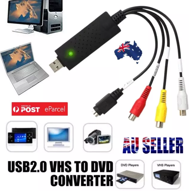 HDMI Male Video Capture 3 RCA AV Audio Cord Adapter for HDTV DVD 1080p USB 2.0