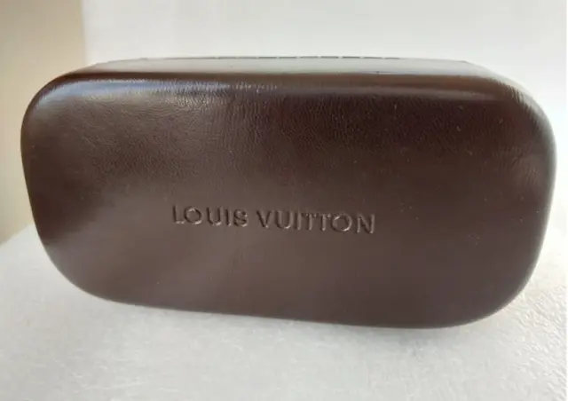 Louis vuitton Brown Sunglasses Eyeglasses Hard Case leather Box case pouch rare