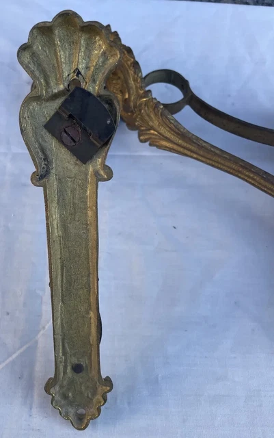 Antique French Victorian Gilded Brass Fancy Rococo Curtain Rod Holders 10 1/4” 8