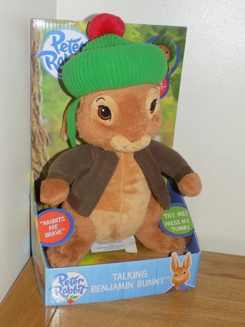 PETER RABBIT TALKING Benjamin Bunny Soft Toy BRAND NEW IN BOX