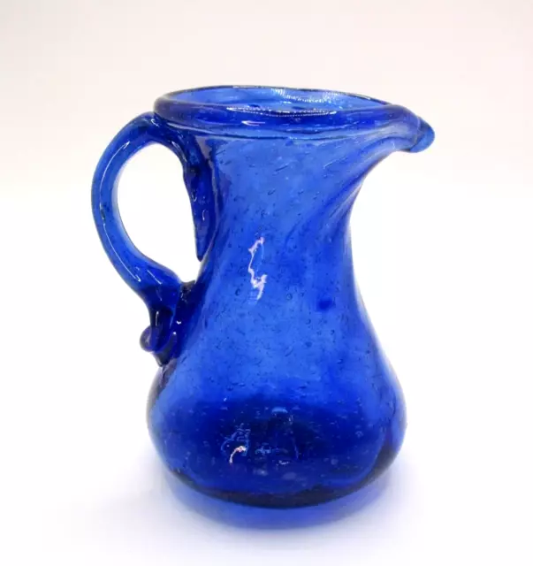 Colbalt Blue Glass Handblown Creamer, Pontil